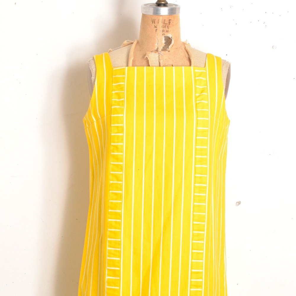 1960S VINTAGE LANZ ORIGINALS STRIPED COTTON SHIFT-MEDIUM - Picture 6 of 6